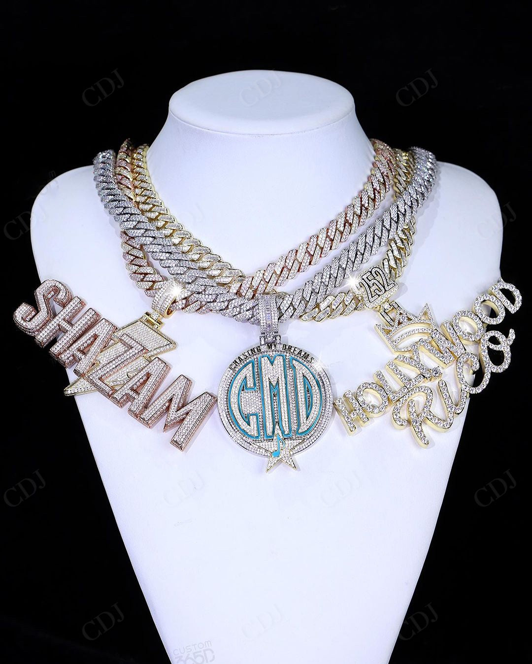 Hip Hop Iced Out Enamel Printed Pendant hip hop jewelry CustomDiamJewel   