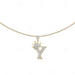 1.6" 0.55 CTW 10K Gold Natural Diamond Crown Initial "Y" Pendant CustomDiamJewel