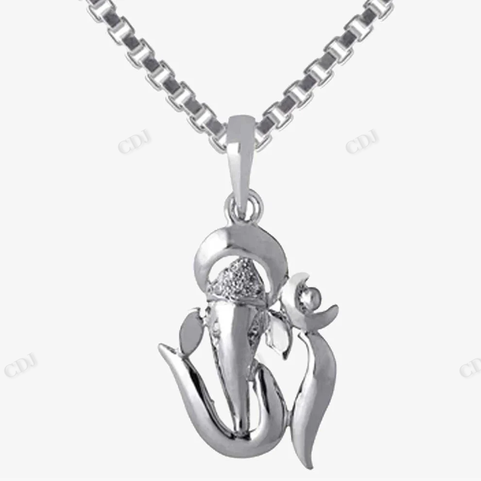 Sterling Silver Moissanite God Ganesha Pendant hip hop jewelry CustomDiamJewel