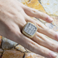 Two Tone Silver Moissanite Baguette Diamond Ring hip hop ring customdiamjewel