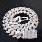 20mm Double Row Baguette Diamond Cuban Chain hip hop jewelry CustomDiamJewel