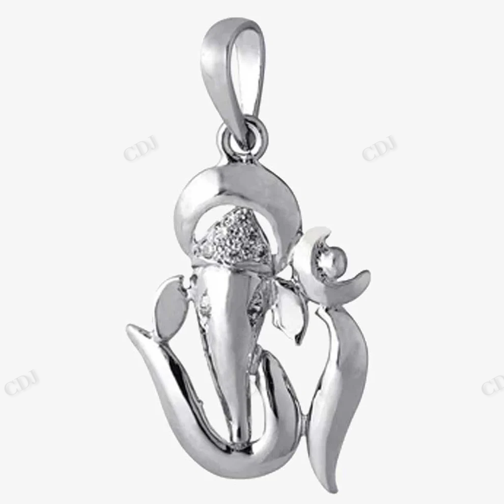 Sterling Silver Moissanite God Ganesha Pendant hip hop jewelry CustomDiamJewel