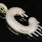 2" 1.34 CTW Solid Gold Natural Diamond Letter 'C' Initial Drip Pendant CustomDiamJewel