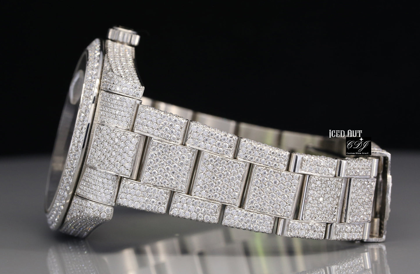 Luxury Bling Rolex Blue Face Watch customdiamjewel