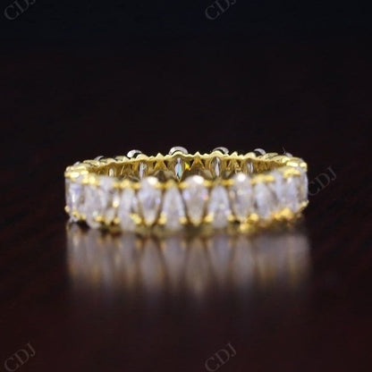 Alternative 6.40CTW Pear Lab Grown Diamond Full Eternity Wedding Band  customdiamjewel 10KT Yellow Gold VVS-EF
