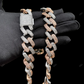 VVs Moissanite Two Tone Miami Cuban Link Chain CustomDiamJewel