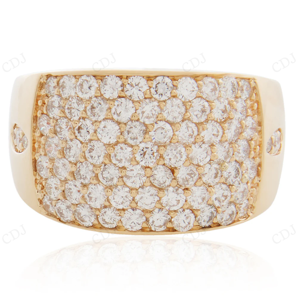 Solid Yellow Gold Iced Out Hip Hop Lab Grown Diamond Ring hip hop jewelry CustomDiamJewel