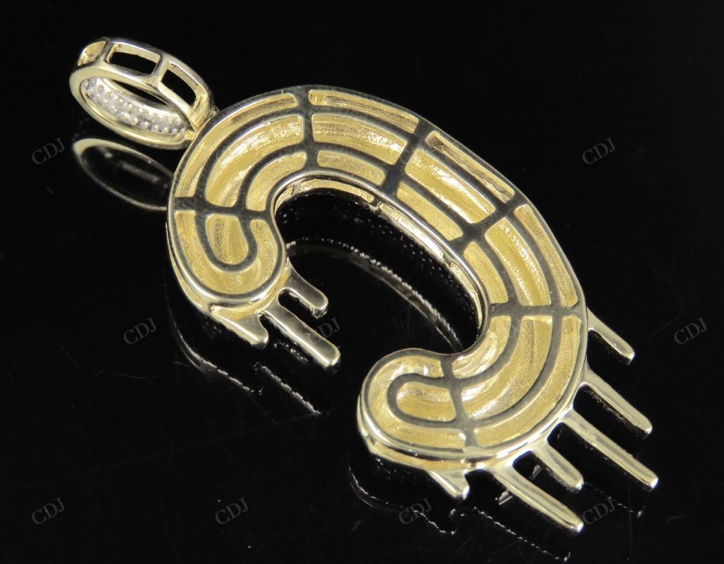 2" 1.34 CTW Solid Gold Natural Diamond Letter 'C' Initial Drip Pendant CustomDiamJewel