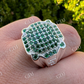 Green Emerald Hip Hop Diamond Ring  customdiamjewel   