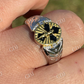 Jesus On Cross Ring 14k Gold & Enamel Finish For Mens  customdiamjewel   