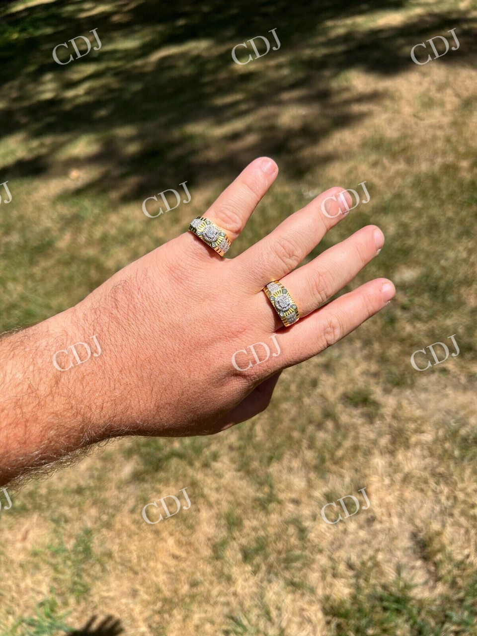 14k Gold Iced Hip Hop Star Diamond Ring For Mens  customdiamjewel   