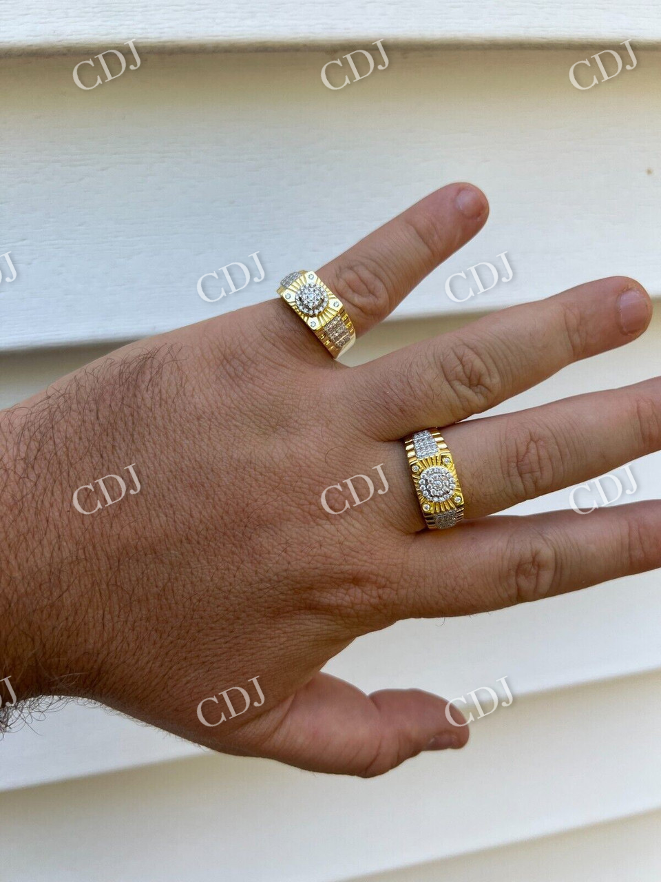 14k Gold Iced Hip Hop Star Diamond Ring For Mens  customdiamjewel   