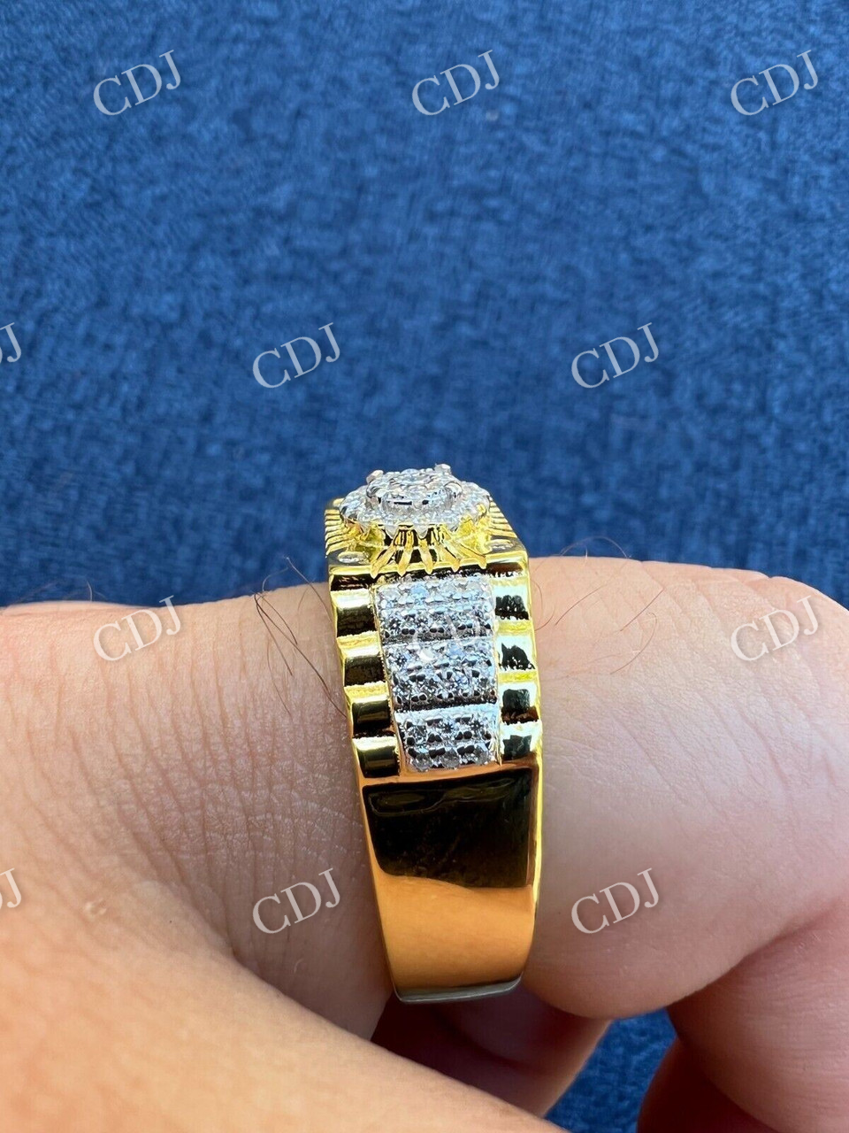 14k Gold Iced Hip Hop Star Diamond Ring For Mens  customdiamjewel   