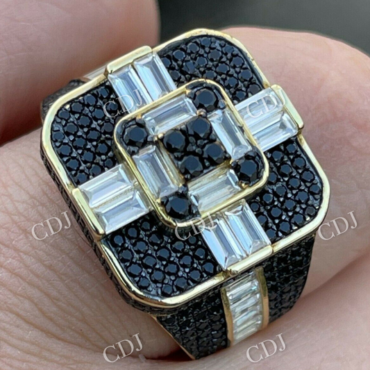 14K Gold Men's Baguette Black Diamond Ring  customdiamjewel   