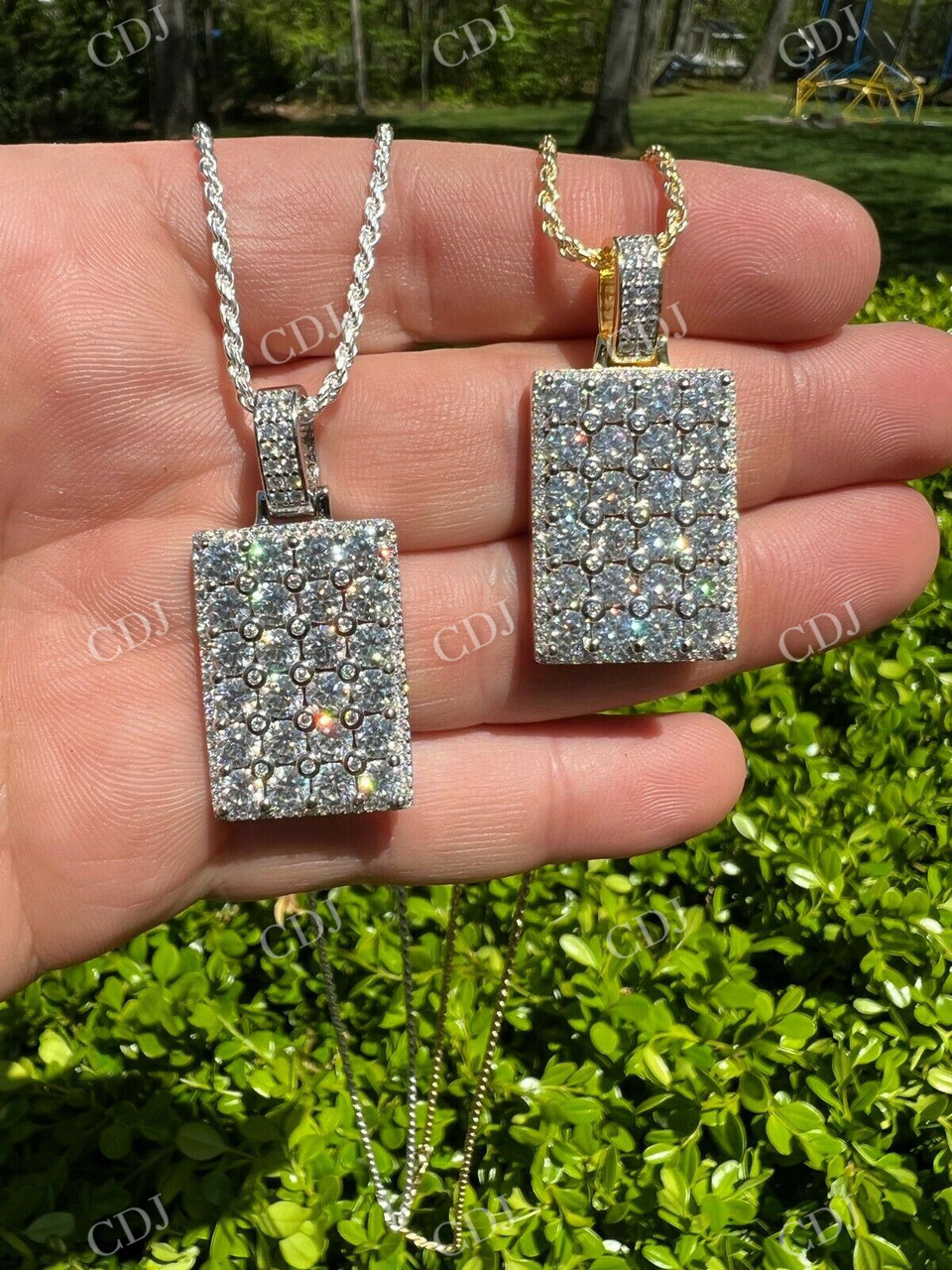 Men's Hip Hop Dog Tag Pendant  customdiamjewel   