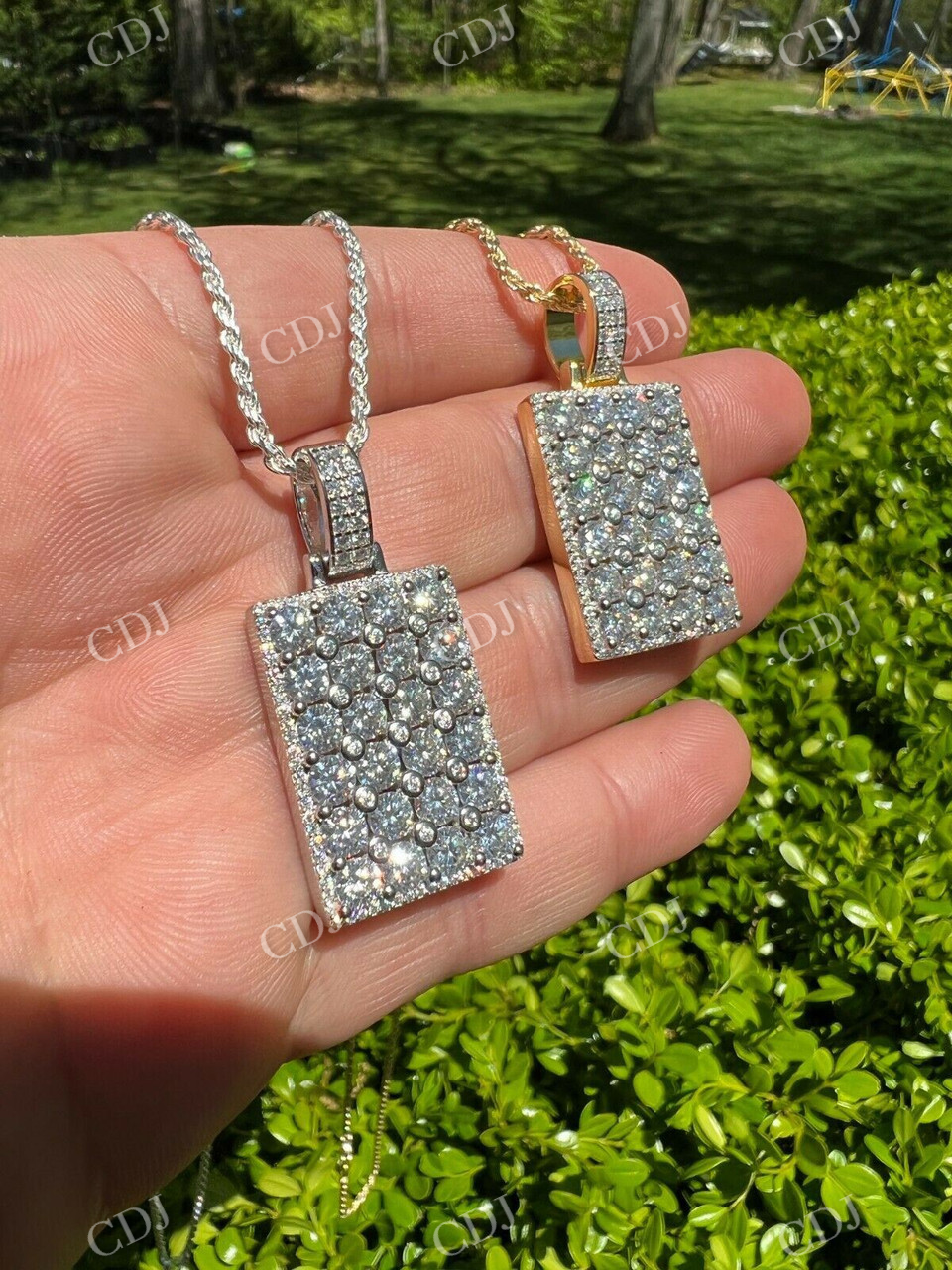 Men's Hip Hop Dog Tag Pendant  customdiamjewel   