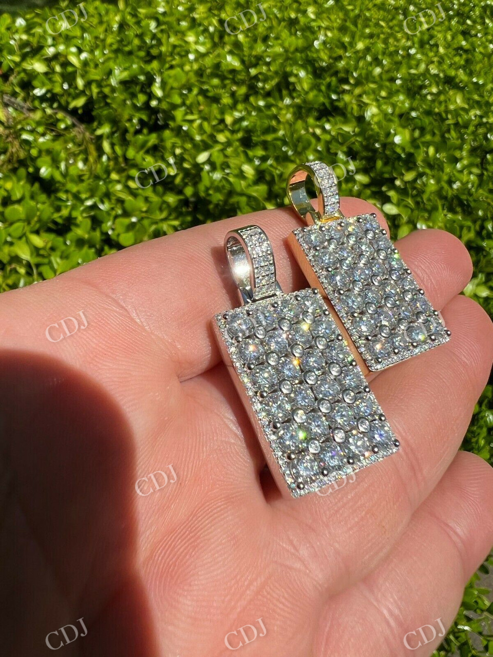 Men's Hip Hop Dog Tag Pendant  customdiamjewel   