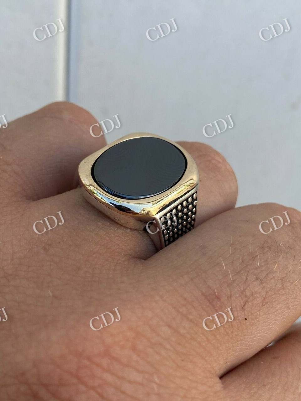 Black Onyx Mens Large Ring  customdiamjewel   