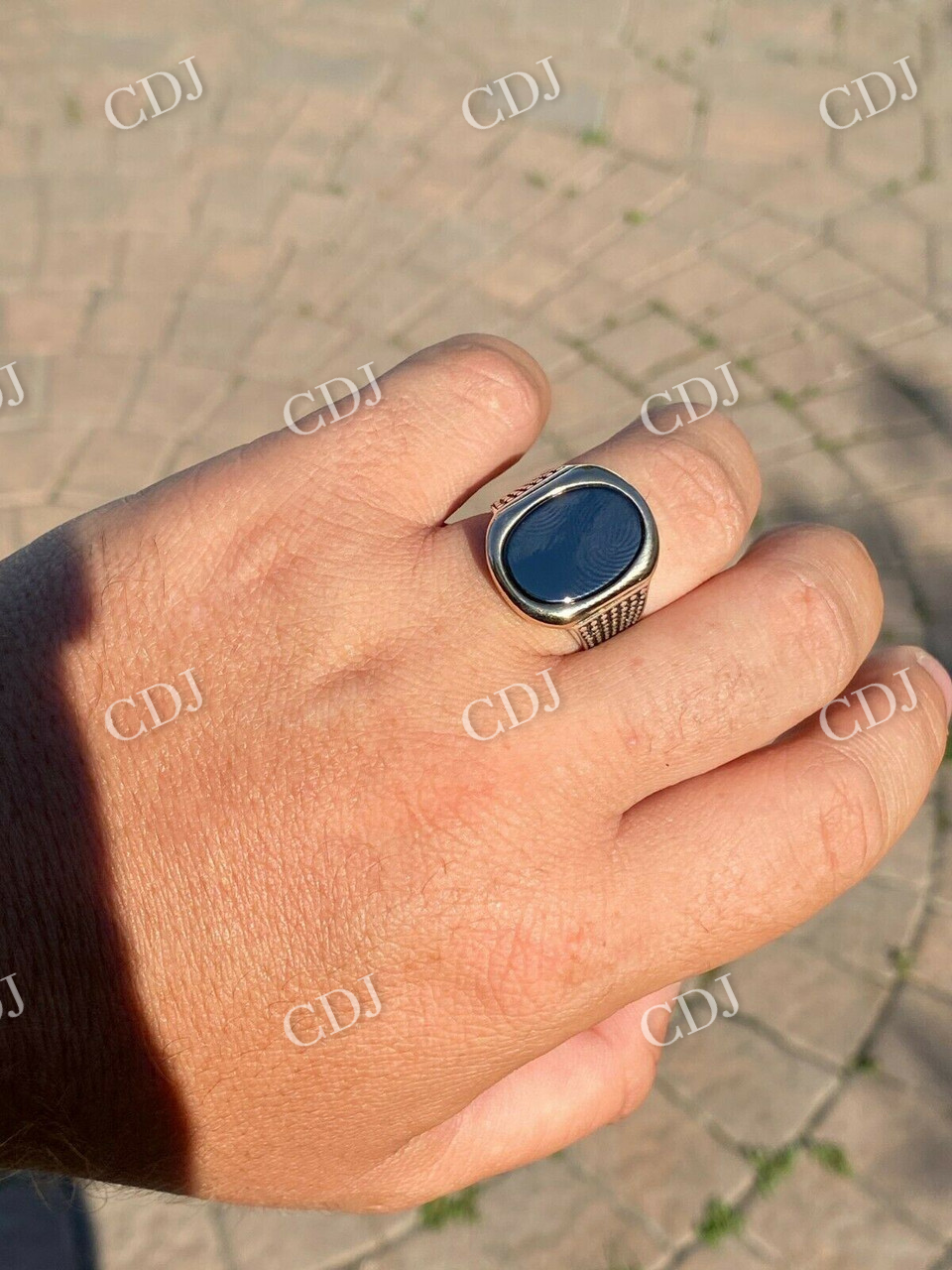 Black Onyx Mens Large Ring  customdiamjewel   