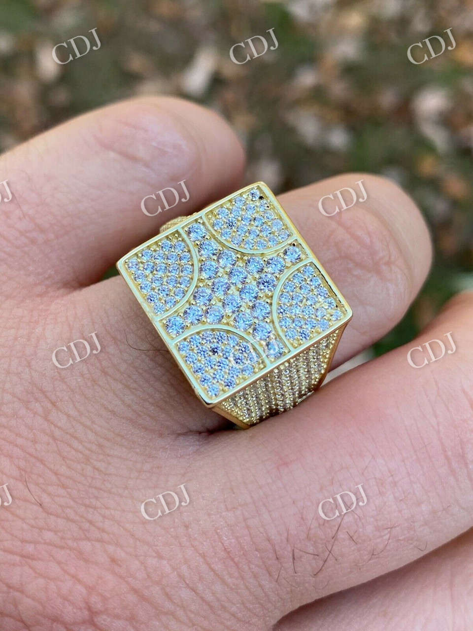 14k Gold Mens Hip Hop Diamond Ring  customdiamjewel   