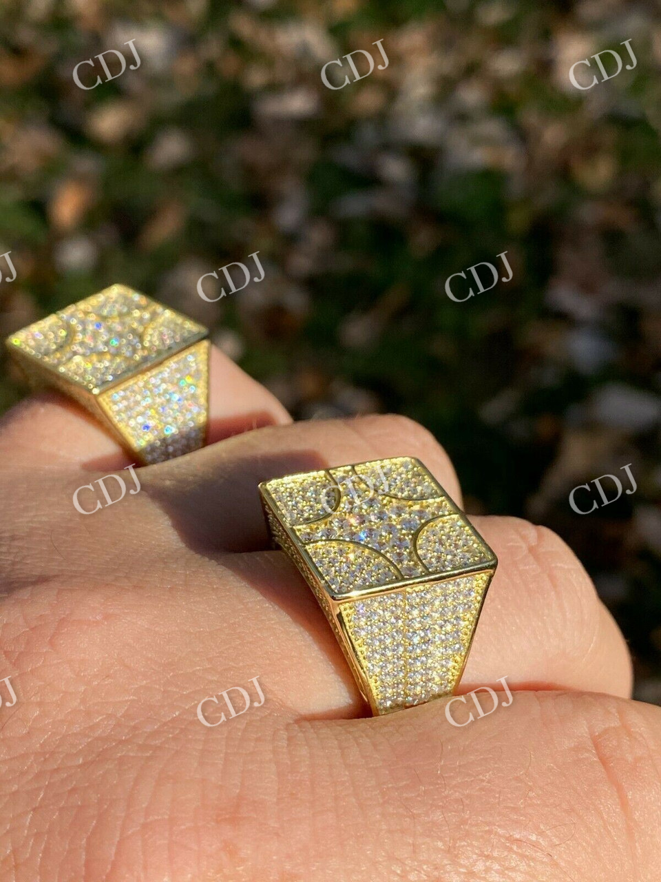 14k Gold Mens Hip Hop Diamond Ring  customdiamjewel   
