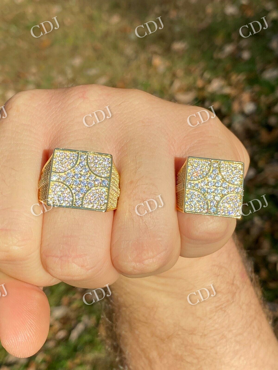 14k Gold Mens Hip Hop Diamond Ring  customdiamjewel   
