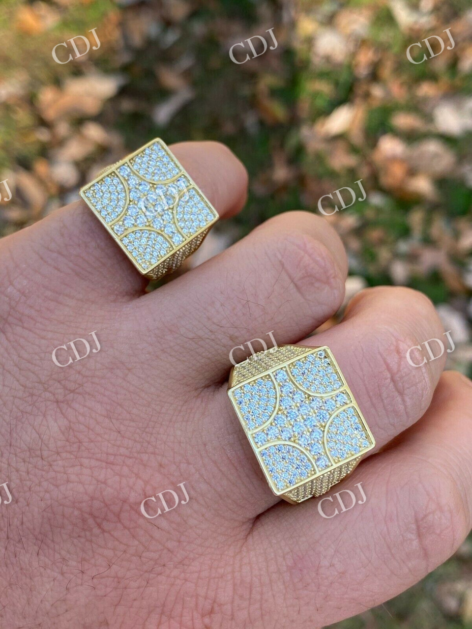 14k Gold Mens Hip Hop Diamond Ring  customdiamjewel   