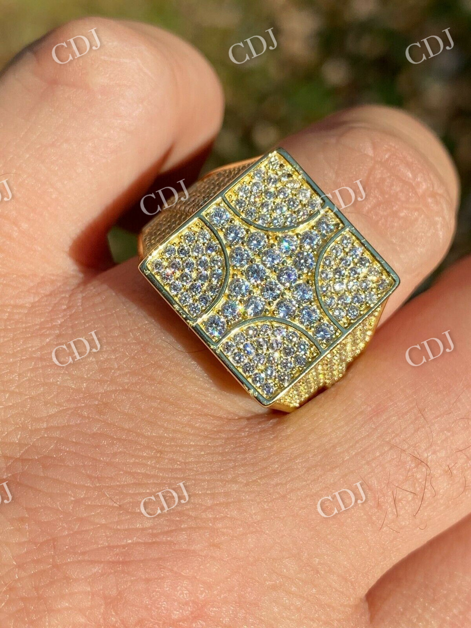 14k Gold Mens Hip Hop Diamond Ring  customdiamjewel   