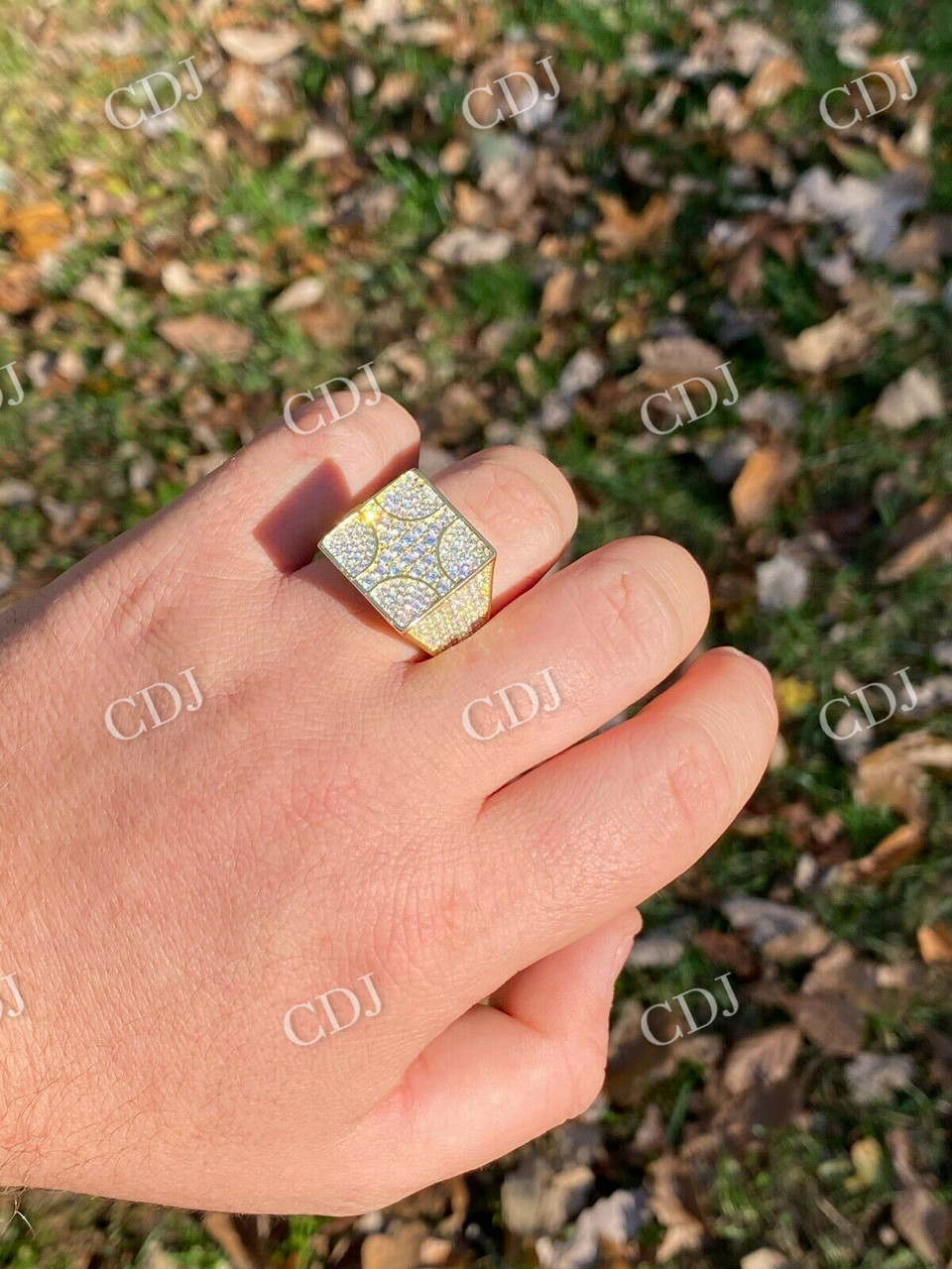 14k Gold Mens Hip Hop Diamond Ring  customdiamjewel   