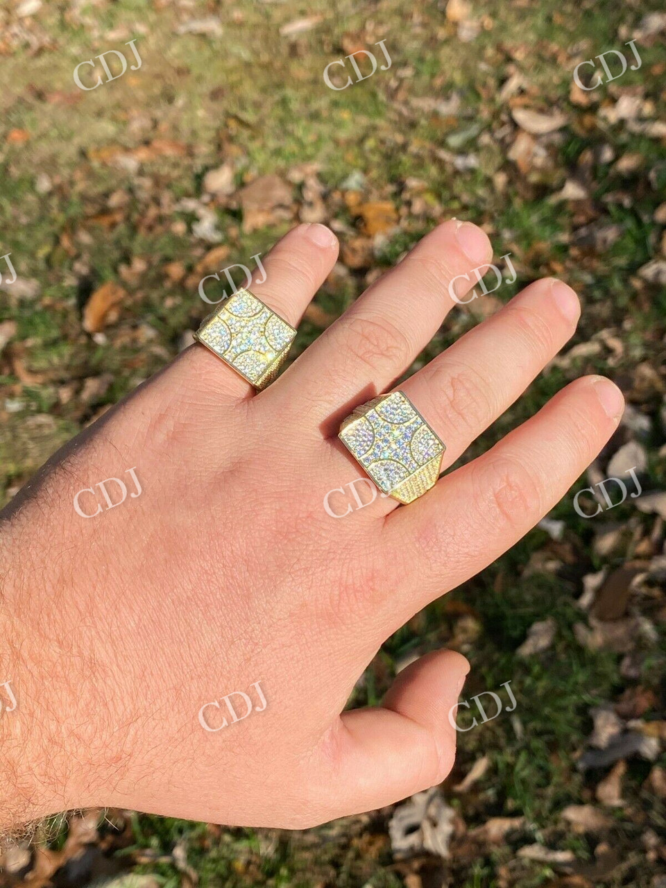 14k Gold Mens Hip Hop Diamond Ring  customdiamjewel   