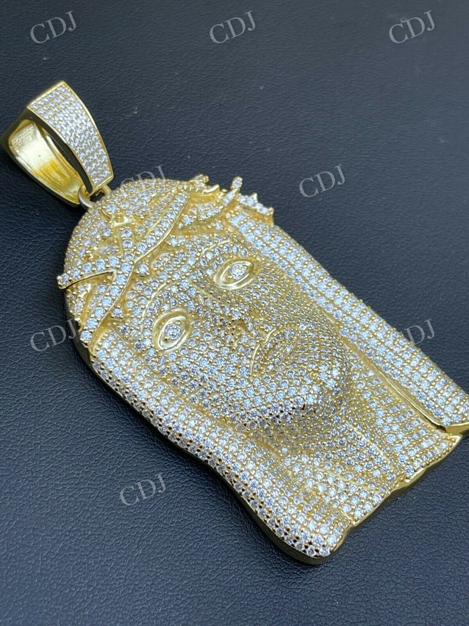 Fully Iced Moissanite Jesus Piece Pendant  customdiamjewel   
