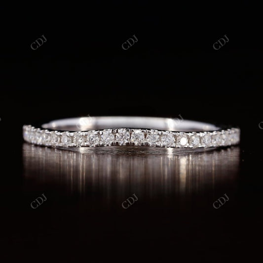 1.6mm Half Eternity  White Gold Wedding Band  customdiamjewel   