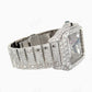 Rainbow Fully Iced Out Custom Cartier Moissanite Watch customdiamjewel