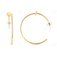 Gold Plated Moissanite Diamond Nail Hoop Earrings Stud earrings CustomDiamJewel
