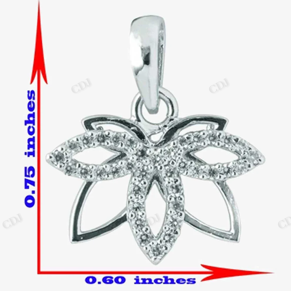 Sterling Silver Lotus Style Moissanite Pendant hip hop jewelry CustomDiamJewel