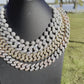 925 Sterling Silver Round And Baguette Cut Cuban Chain CustomDiamJewel