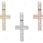2.25 Inch Single Row Lab Grown Diamond 14K Gold Cross Pendant Hip Hop Pendent CustomDiamJewel
