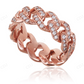 10K Rose Gold CVD Diamond Cuban Link Ring Band hip hop jewelry CustomDiamJewel