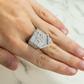 Silver Moissanite Baguette Trap House Ring hip hop ring customdiamjewel
