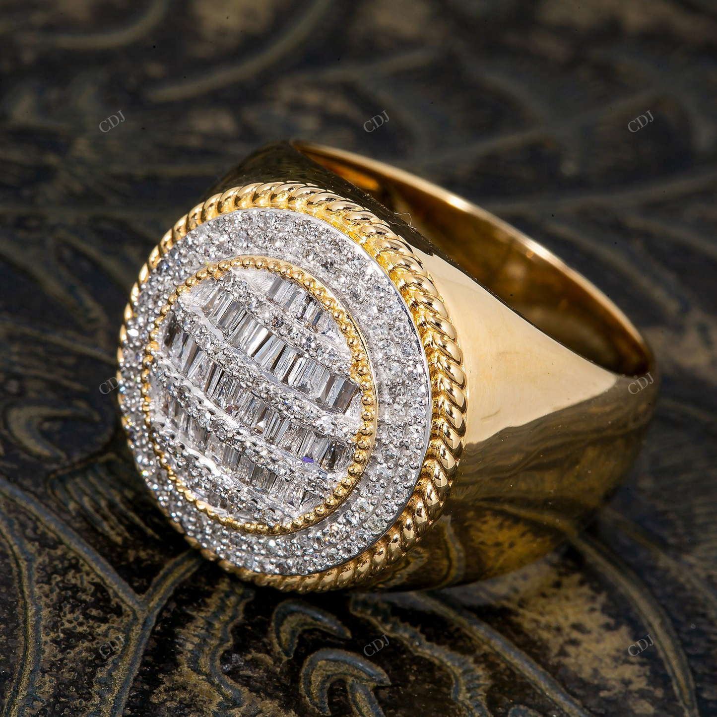 14K Gold Luxury Cluster Handmade Ring For Men hip hop jewelry customdiamjewel
