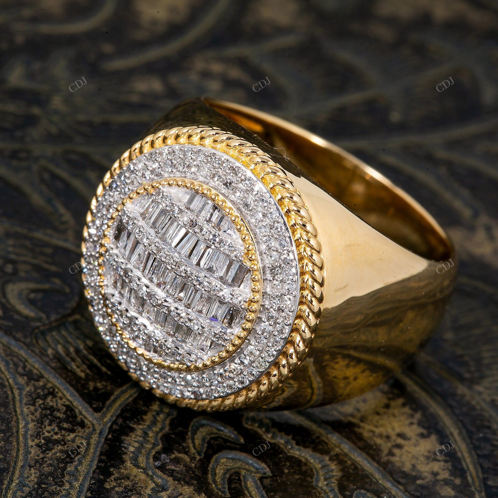 14K Gold Luxury Cluster Handmade Ring For Men hip hop jewelry customdiamjewel