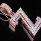 1.5" 10K Two Tone Gold Real Diamond Custom Initial 'Z' Letter Pendant CustomDiamJewel