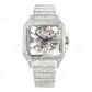 Fully Iced Out Baguette Moissanite Cartier Skeleton Watch customdiamjewel