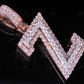 1.5" 10K Two Tone Gold Real Diamond Custom Initial 'Z' Letter Pendant CustomDiamJewel