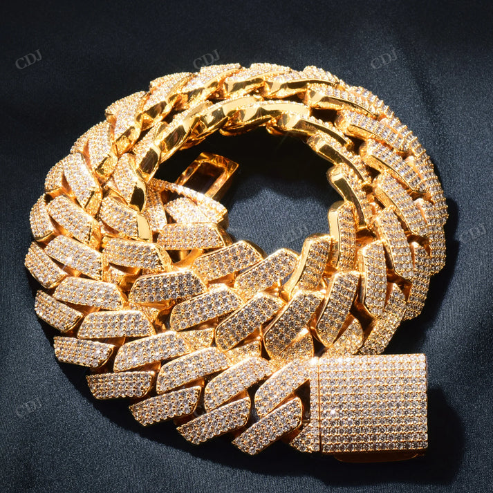 20MM 3 Row Round Diamond Cuban Chain hip hop jewelry CustomDiamJewel