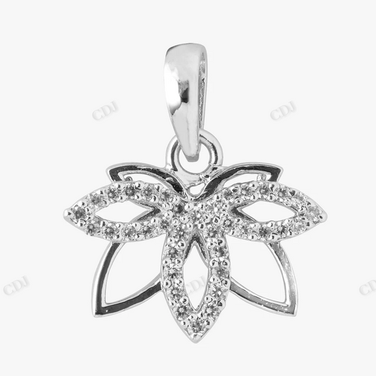 Sterling Silver Lotus Style Moissanite Pendant hip hop jewelry CustomDiamJewel