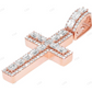 2.25 Inch Single Row Lab Grown Diamond 14K Gold Cross Pendant Hip Hop Pendent CustomDiamJewel