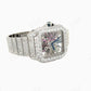 Rainbow Fully Iced Out Custom Cartier Moissanite Watch customdiamjewel
