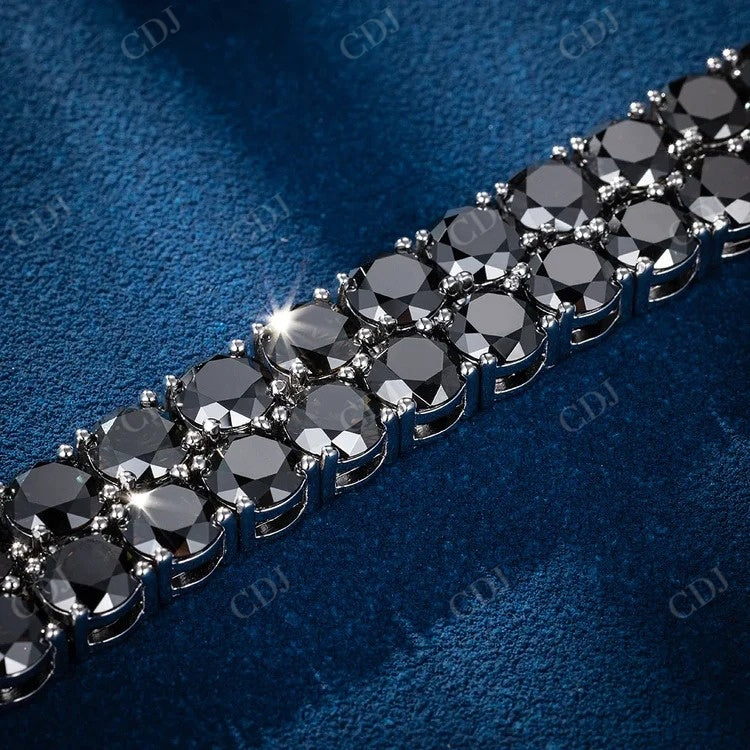 Black Diamond Handmade Tennis Chain  CustomDiamJewel   