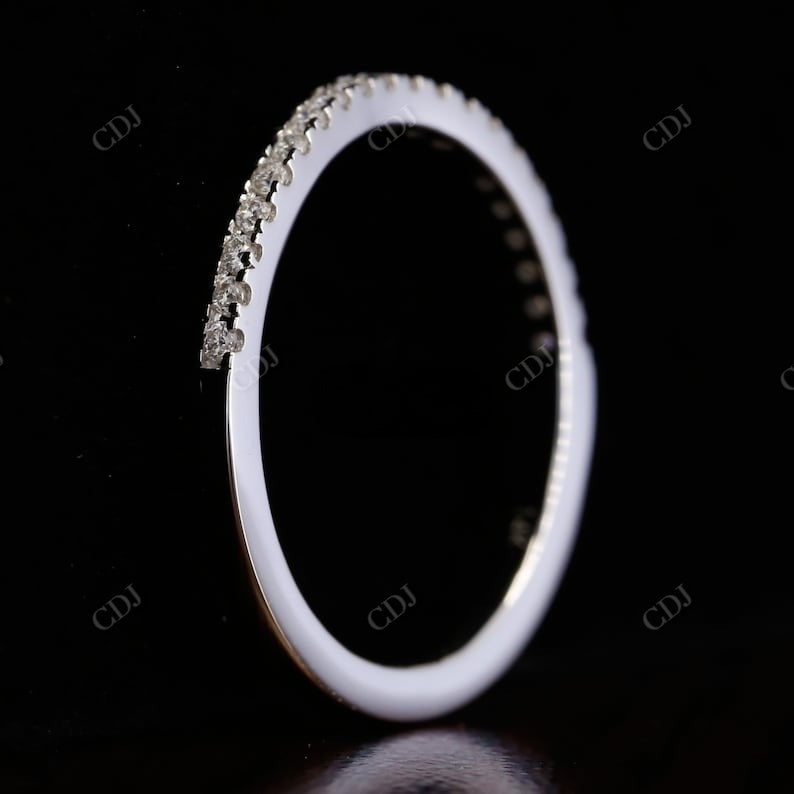 1.6mm Half Eternity  White Gold Wedding Band  customdiamjewel   